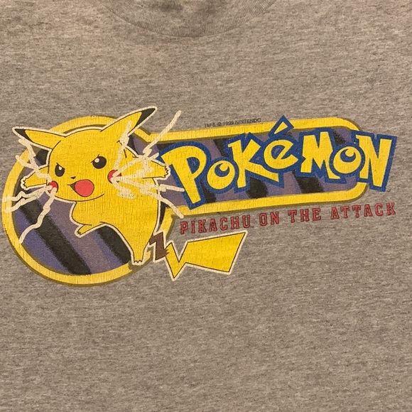 Vintage 1999 Pokémon Pikachu Long Sleeve Shirt Top S Small Screen Print Image - Picture 2 of 12